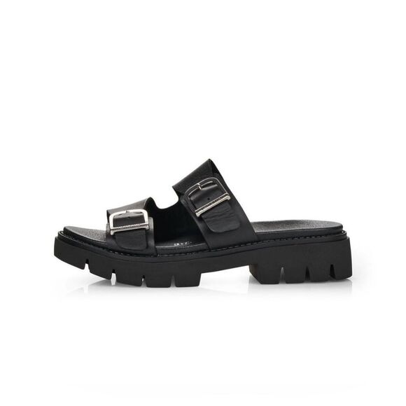 Remonte By Reiker Roxane Double Buckle Leather Slide Sandal Size EU 41 / US 9.5‎ - Picture 1 of 11